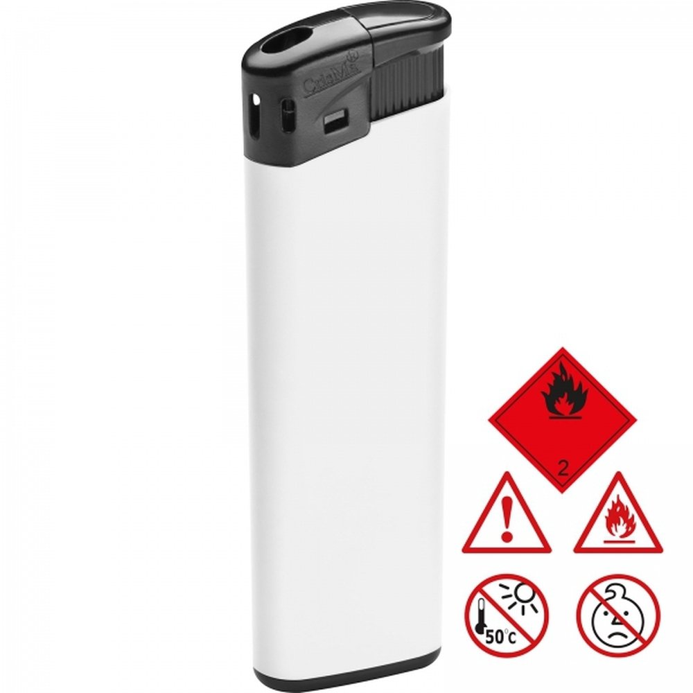 Plastic lighter FRANK white - Image 3