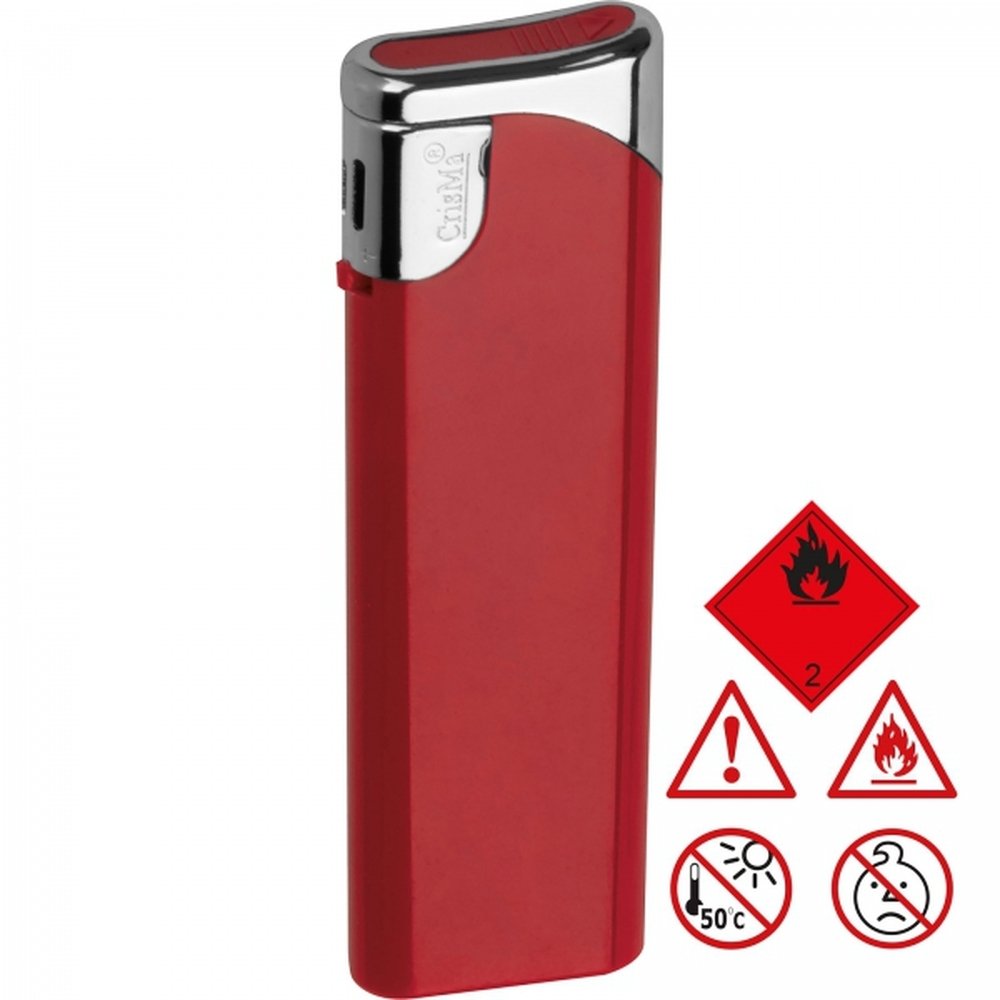 Plastic lighter GEOFFREY red - Image 2