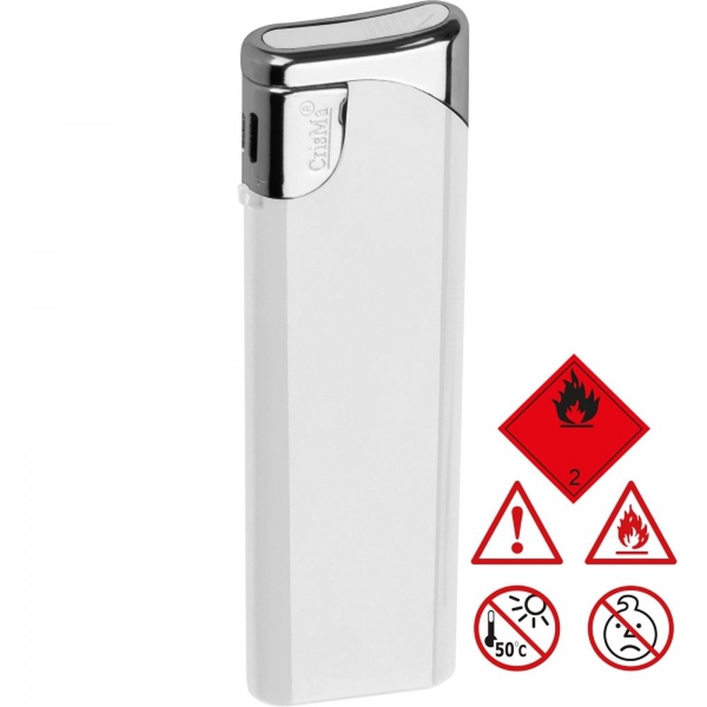 Plastic lighter GEOFFREY white - Image 2