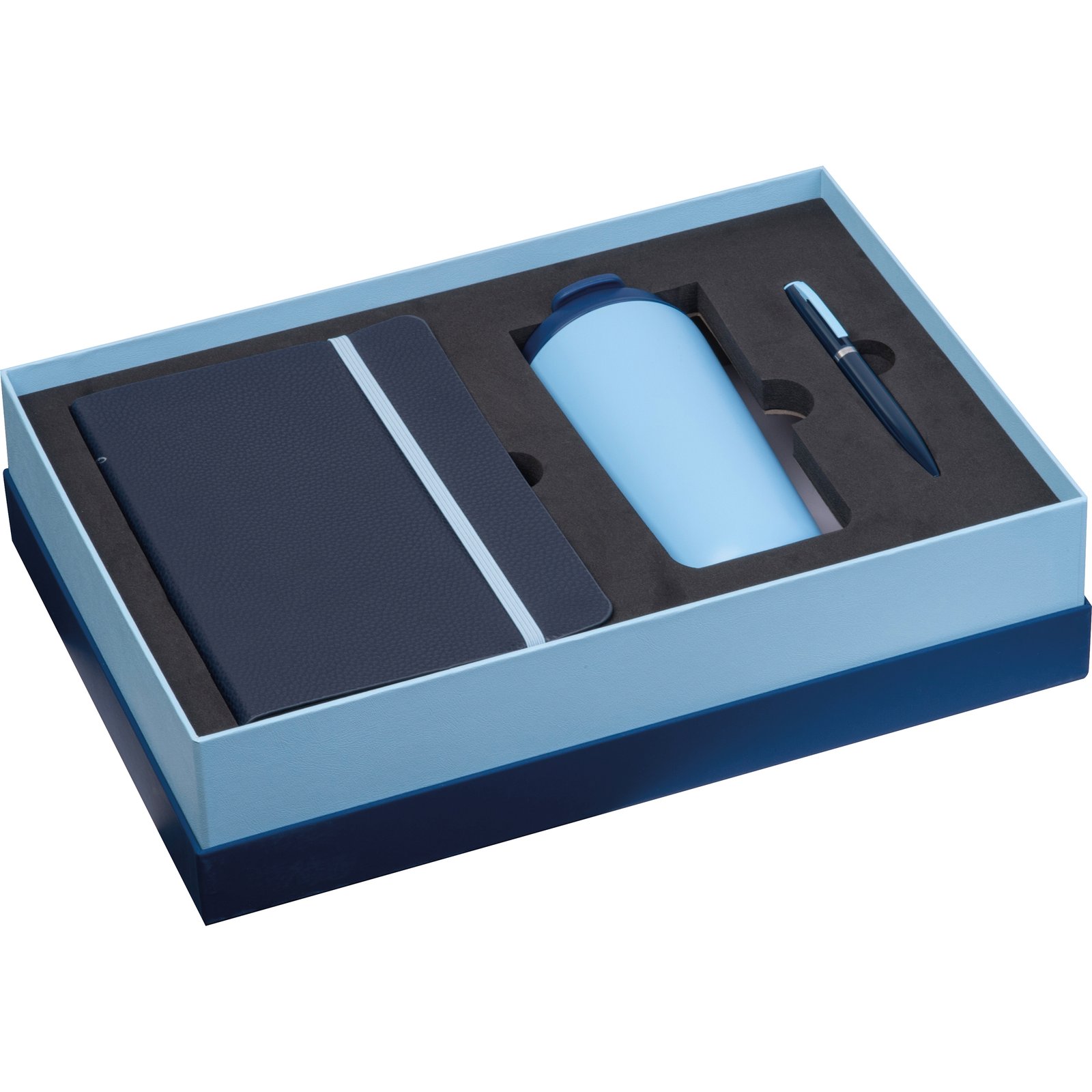 Gift set notebook, thermal mug and pen Ferraghini KAMILA blue - Image 2