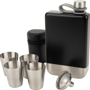 Hip flask set TAHAT Schwarzwolf black