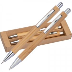 Writing set with pen and mechanical pencil SIEGLINDE beige