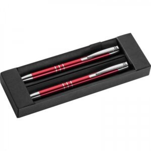 Writing set with pen and mechanical pencil KELLY red