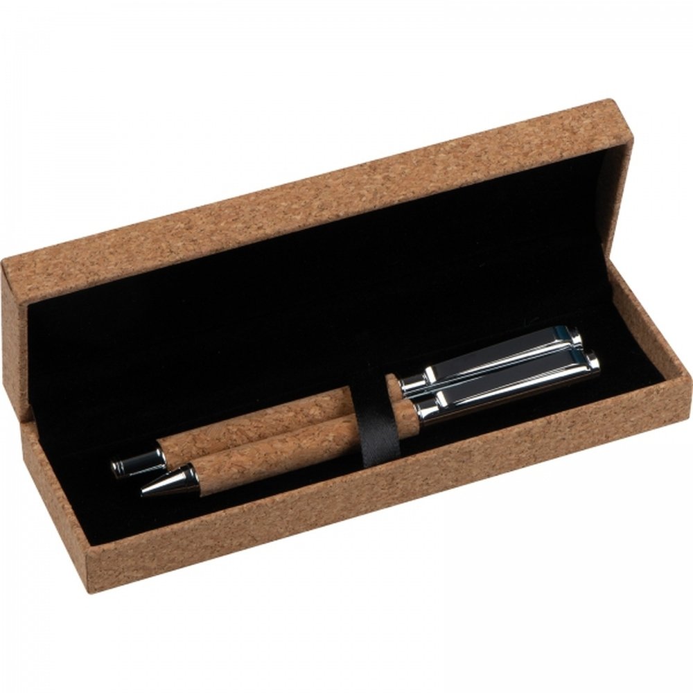 Writing set ballpen and rollerball pen TEOFIL brown - Image 2