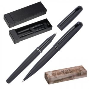 Writing set ballpen and rollerball pen Mark Twain ELKE black