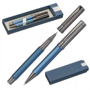 Writing set ballpen and rollerball pen Mark Twain CHRISTIAN navy blue