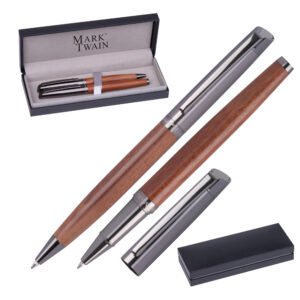 Writing set rollerball pen and ballpoint pen Mark Twain KATRINA brown