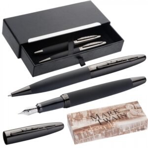 Writing set ballpen and fountain pen Mark Twain VALENTIN black