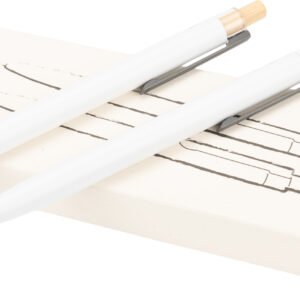 Writing set semi-gel pen and mechanical pencil made of recycled aluminum SIEGFRIED white