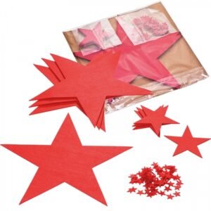 Set of felt star coasters CATERINA red