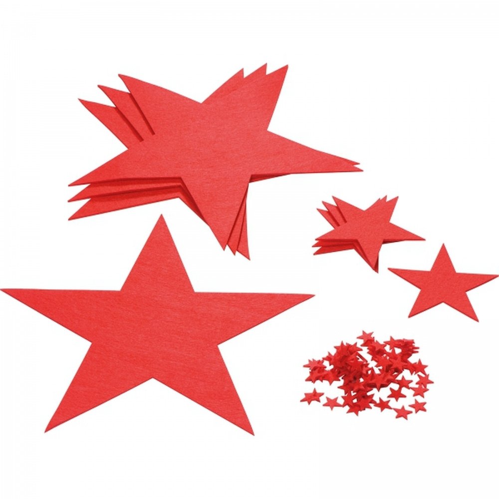 Set of felt star coasters CATERINA red - Image 4
