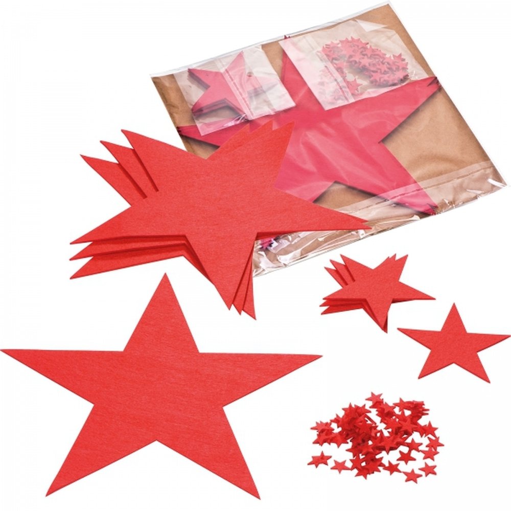 Set of felt star coasters CATERINA red