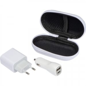 Travel charger and plug set TESSA white