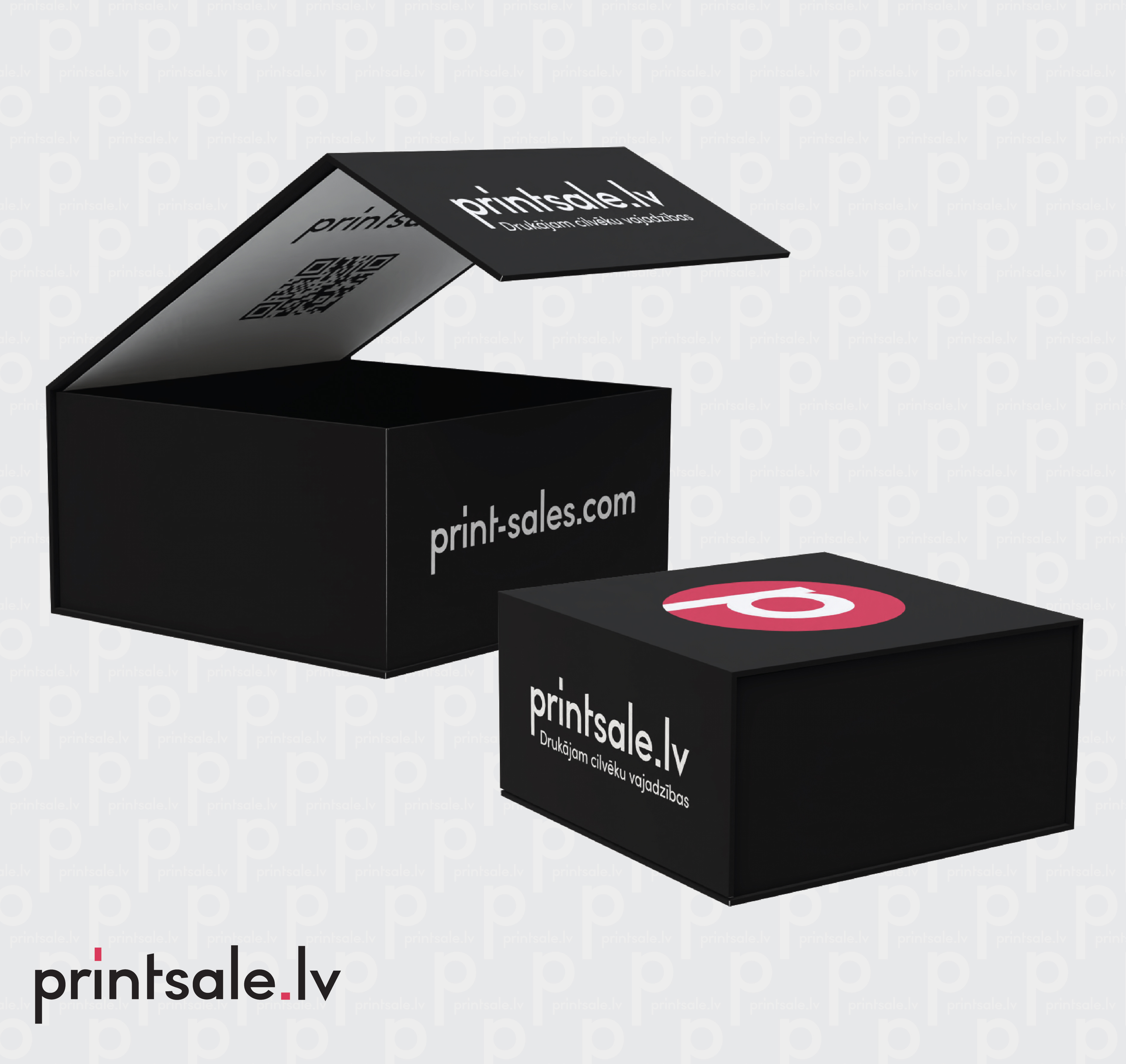 Flip top square magnetic box