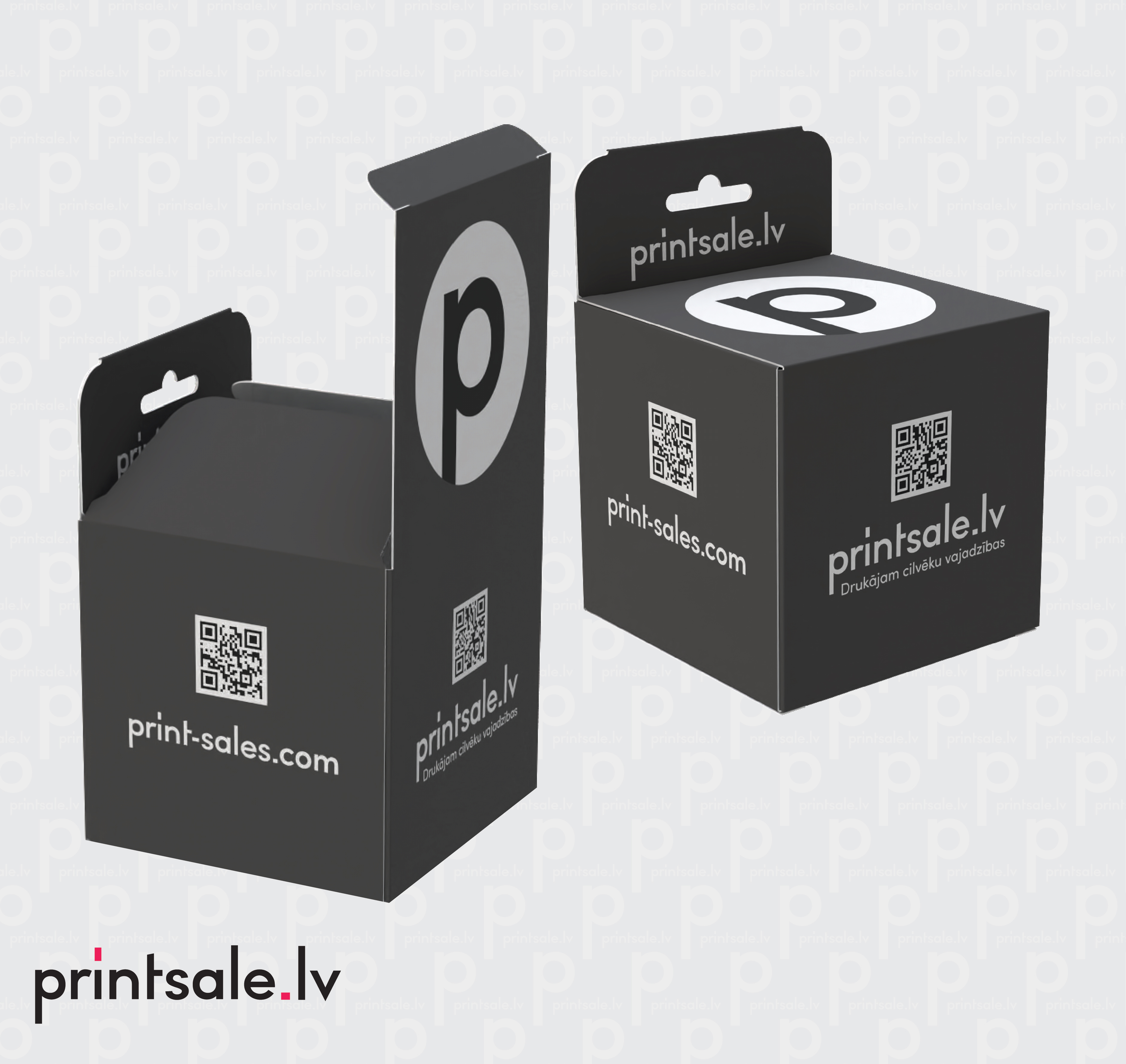 Square box with hang tab