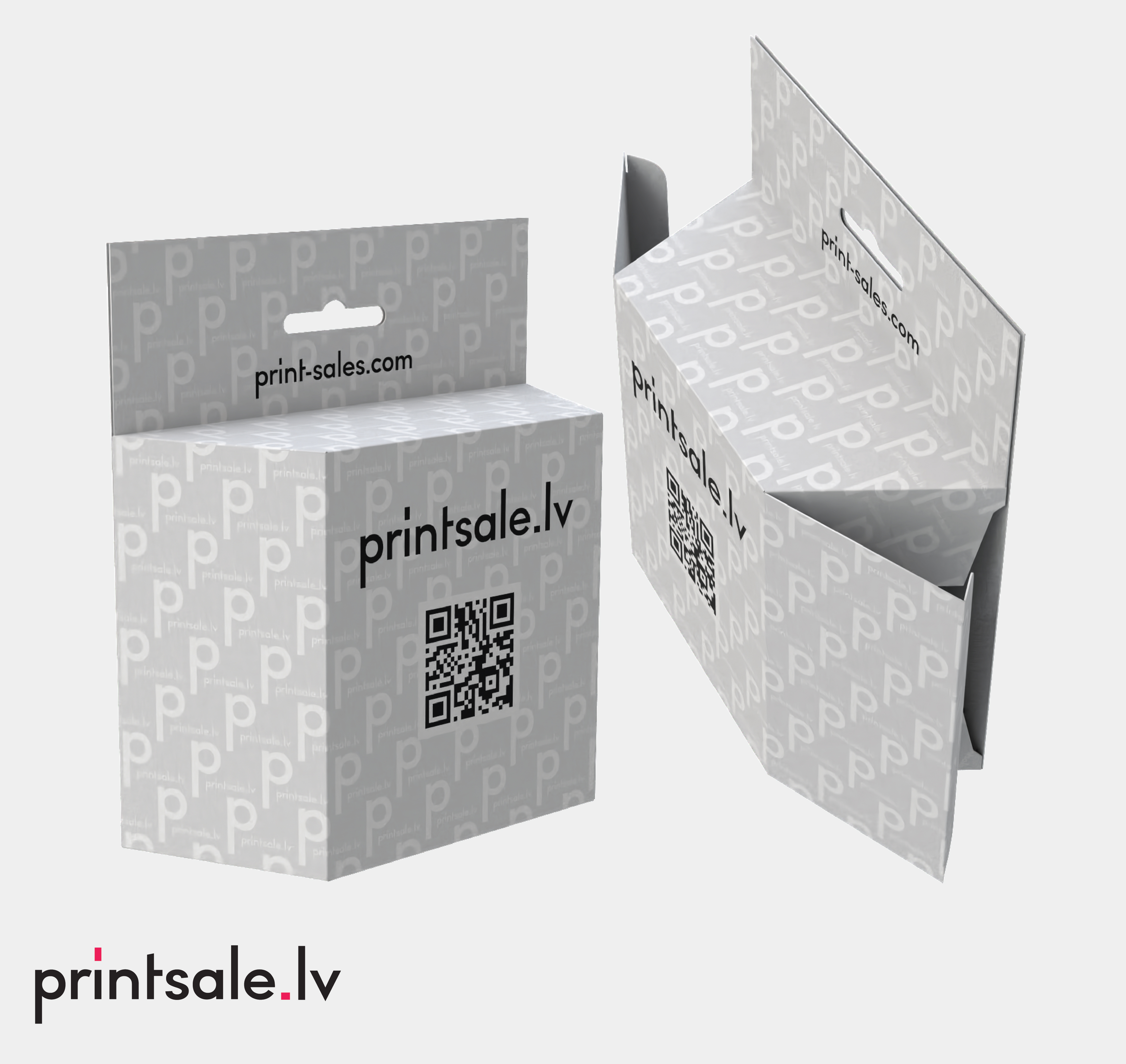 Tuck end box variations side hanging holes