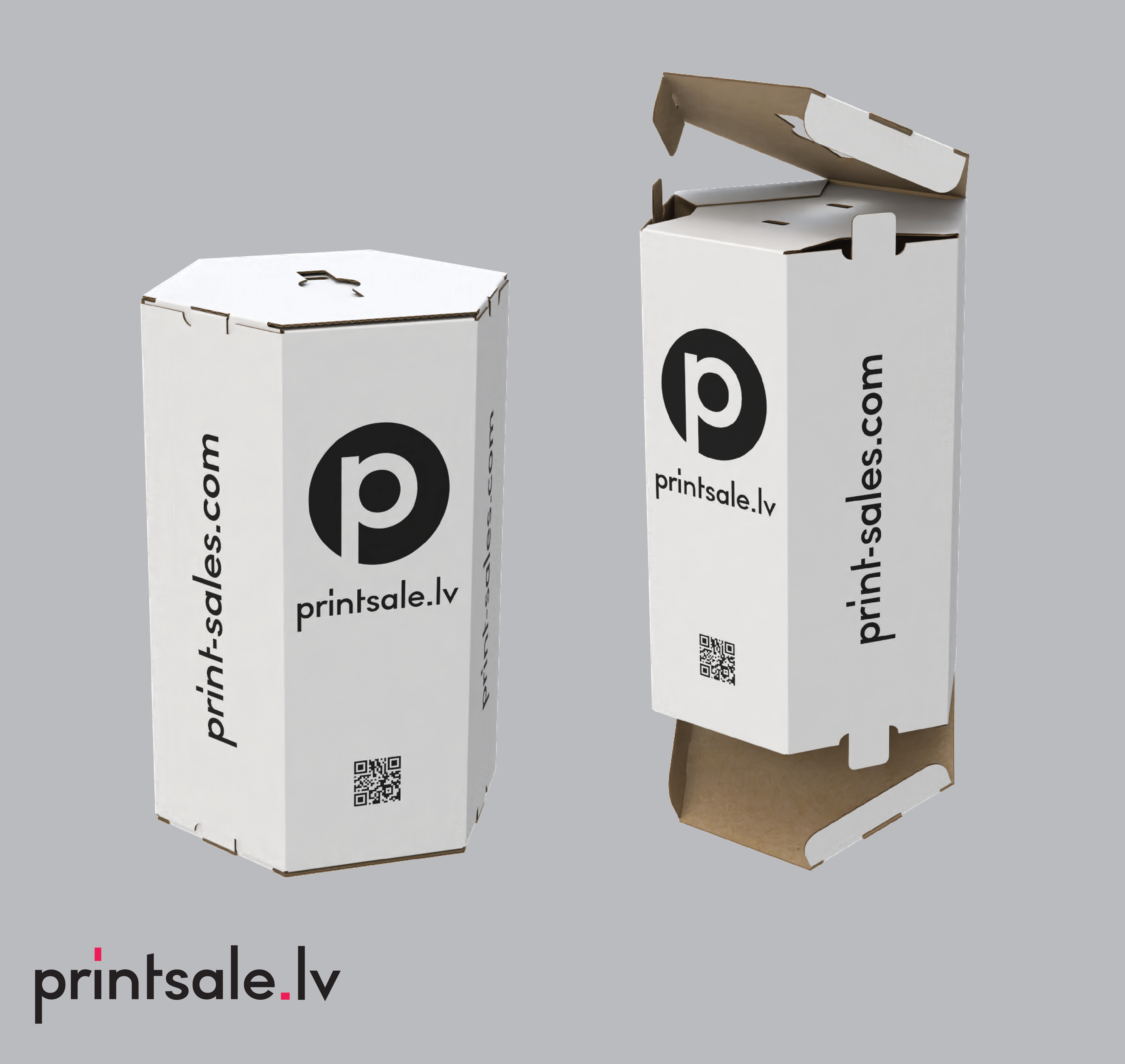 Polygonal boxes hexagonal handles