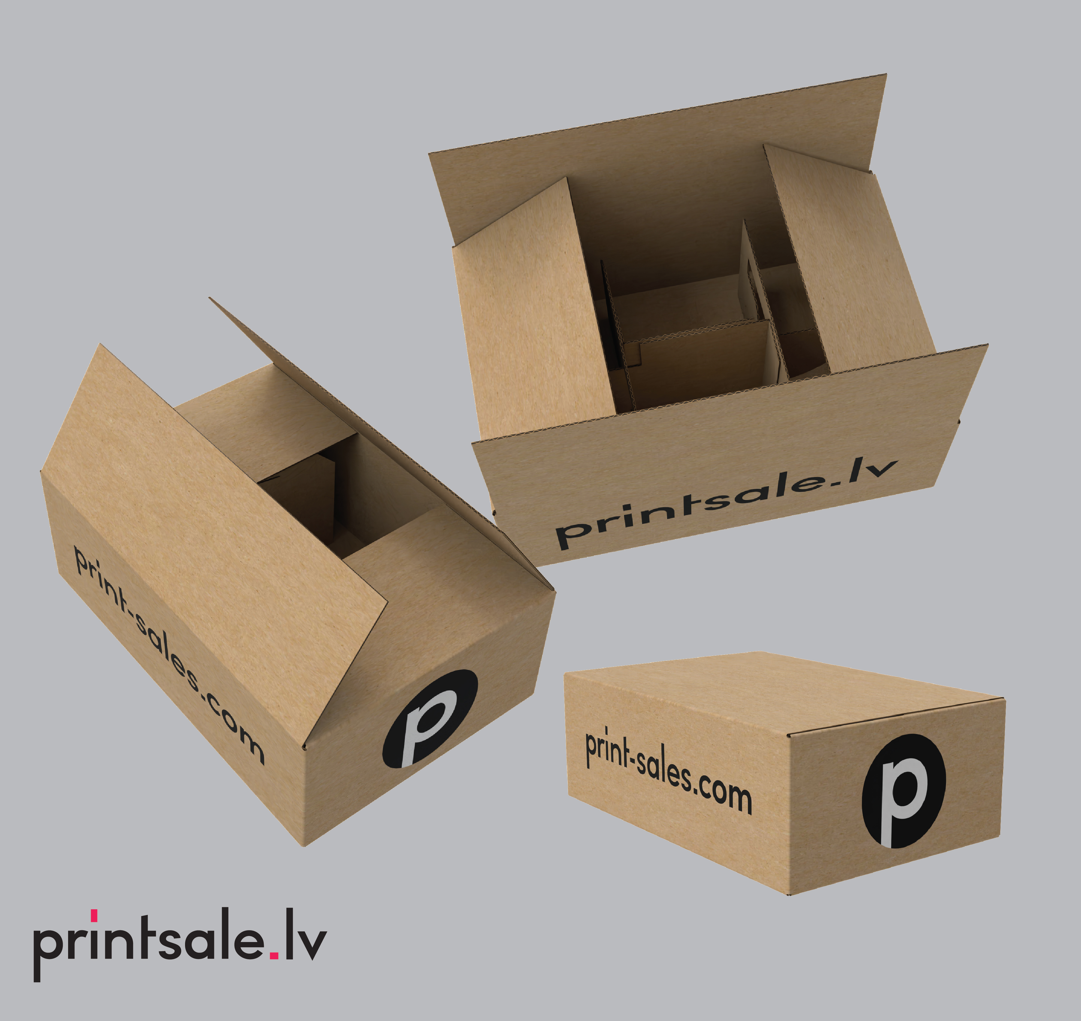 Folding shipping box with 6 grids