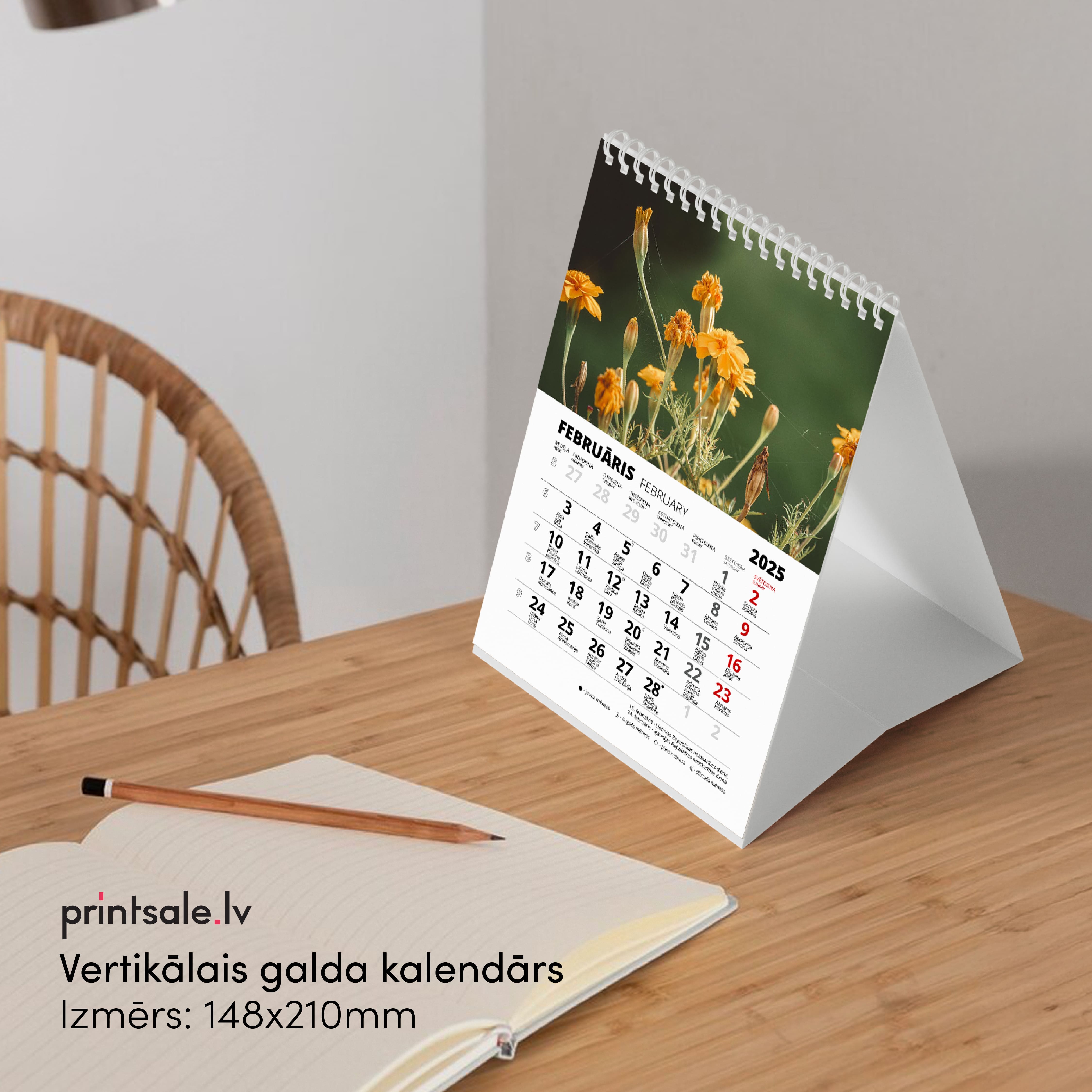 Vertikālais galda kalendārs A5