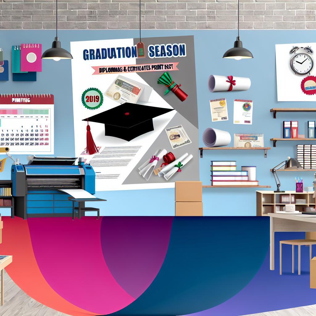 Izlaiduma sezona: Diplomus un sertifikātus drukā ātri!